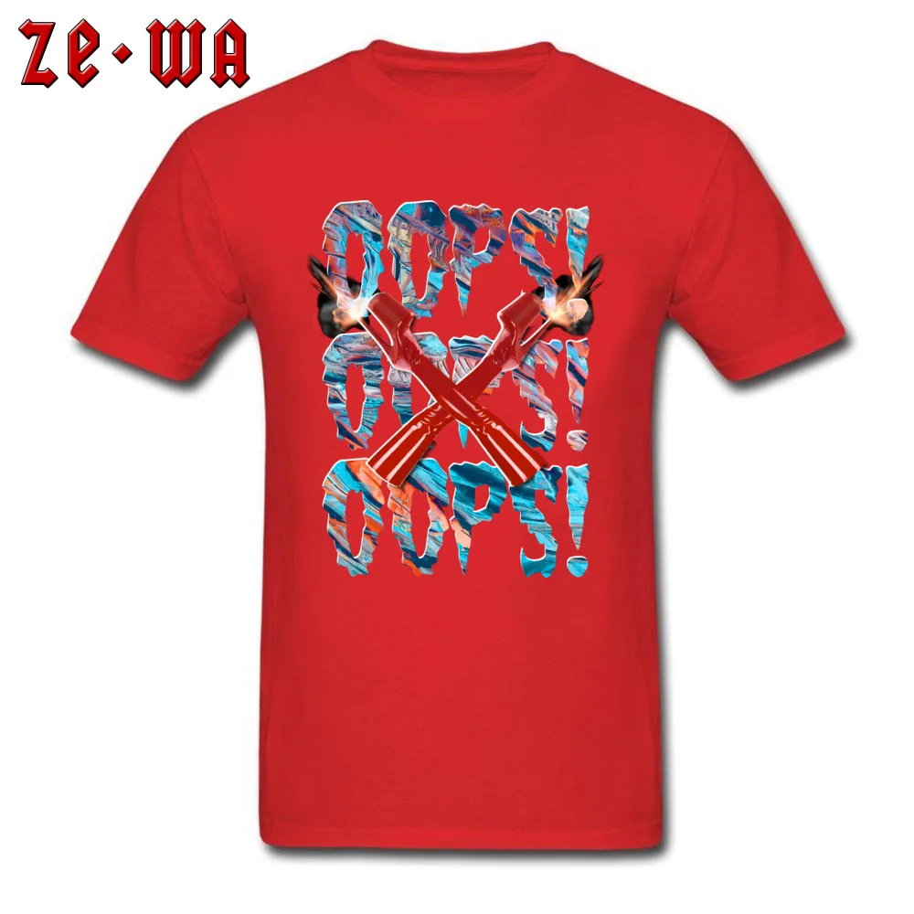 Cute Oops Party T Shirts O Neck 100% Cotton Boy Tees Short Sleeve Labor Day Party Sweatshirts Top Quality Oops red