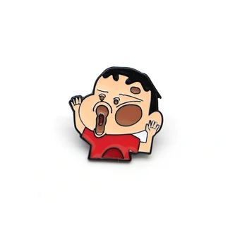 

30pcs/lot Cartoon Anime Brooches Crayon Shin-chan Enamel Pin for Boys Lapel Pin Hat/bag Pins Denim Jacket Brooch Badge A48