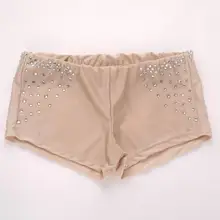 Высокое эластичное комфортное нижнее белье защитные штаны Стразы шорты для танцоров костюм аксессуар телесного цвета