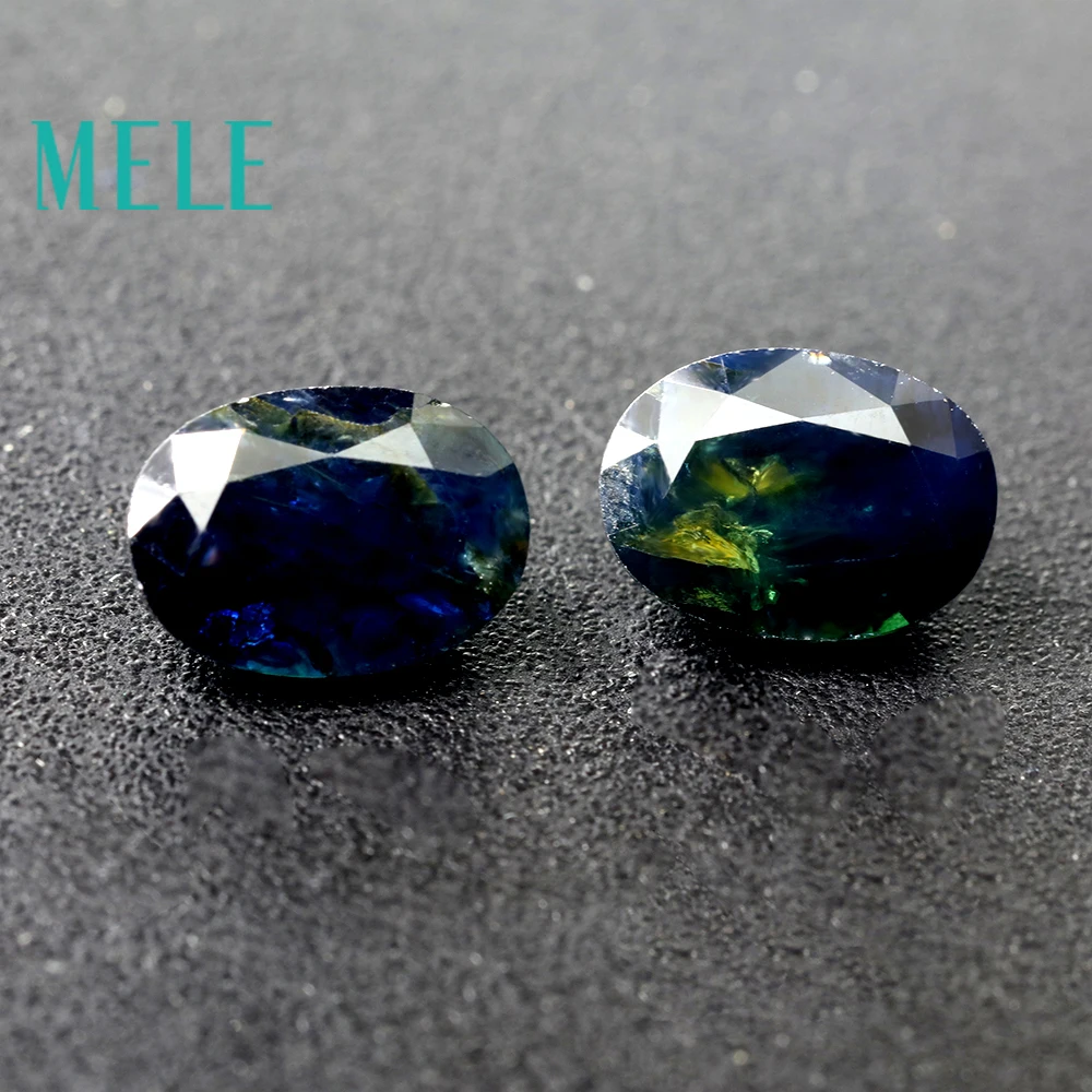 Natural Blue Sapphire loose gemstone for jewelry making,3*4-4*5mm oval 0.3-0.9ct 2pcs fine jewelry DIYstones with High quality