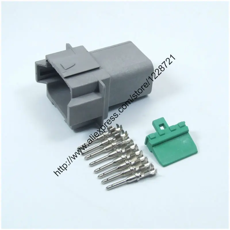

8 Way Plug Connector Kit DT04-8P 8 Pins Male Wire Connector Kit Complete With Wedgelocks&Crimping Terminal for Harley MSD Crane