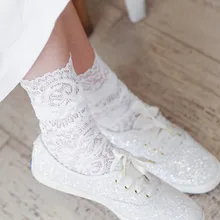 Женские весенние шикарные кружевные носки в стиле Харадзюку, белые, черные, изящные женские кружевные носки с цветочным рисунком, женские прозрачные носки