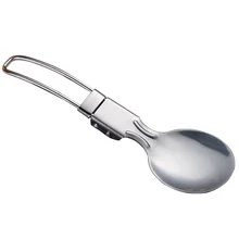 Foldable Outdoor Camping Tableware Stainless Steel Folding Spoon Spork Fork Outdoor Camping Picnic Cook