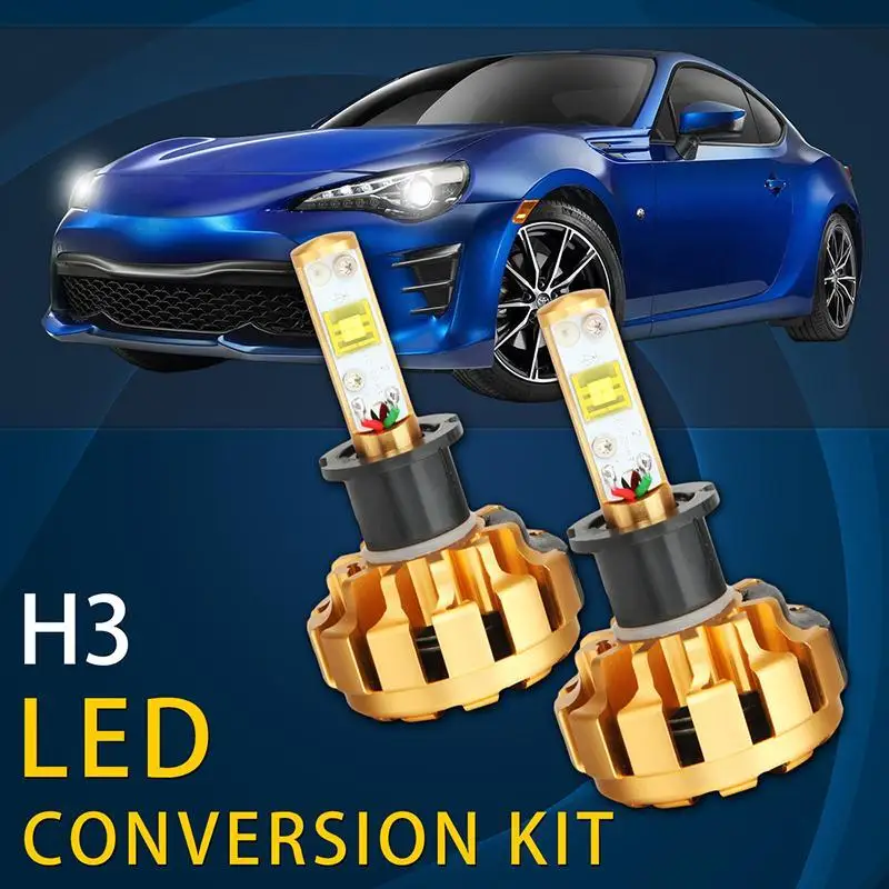 

2x H3 Single Beam Car CREE Chips LED Headlight Bulbs 60W 6000K 6000lm High Power Front Bulbs Fog Light Headlamp 12V/24V