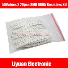 1000 шт. набор резисторов 50 значений X 20 шт. SMD 0805 резисторы набор резисторов Trousse чип фиксированный 1% 3 K-4,7 м SMD сопротивление