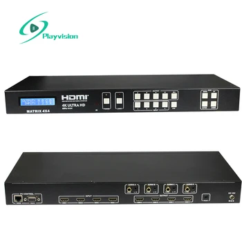 

Playvision 4K HDMI matrix Switcher 4X4 18G 4:4:4 HDMI 2.0 HDCP 2.2 3D IR EDID RS232