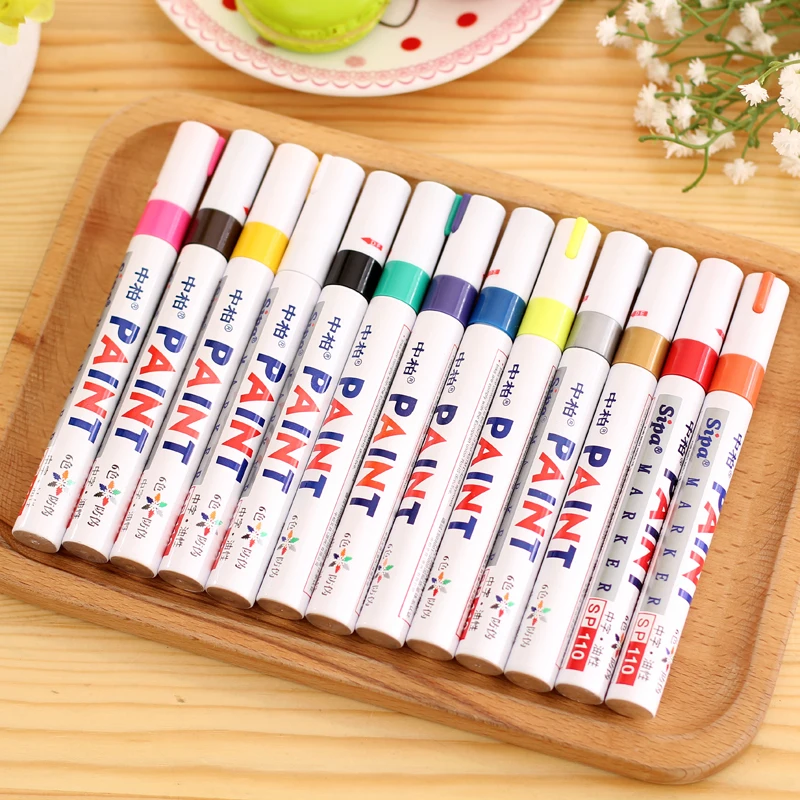 

High Quanlity Oil Based Waterproof Permanent Paint Marker Car Tyre Tire Tread Marker Pen Metallic Graffiti Pen White Marker Pen