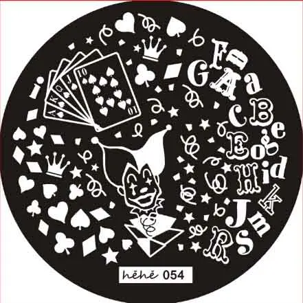 Серия HEHE 180 дизайн круглый дизайн ногтей штамп шаблон штамповочных плит набор мультфильм/Цветы Кружева изображения 5,5 см маникюрная тарелка - Цвет: HEHE54