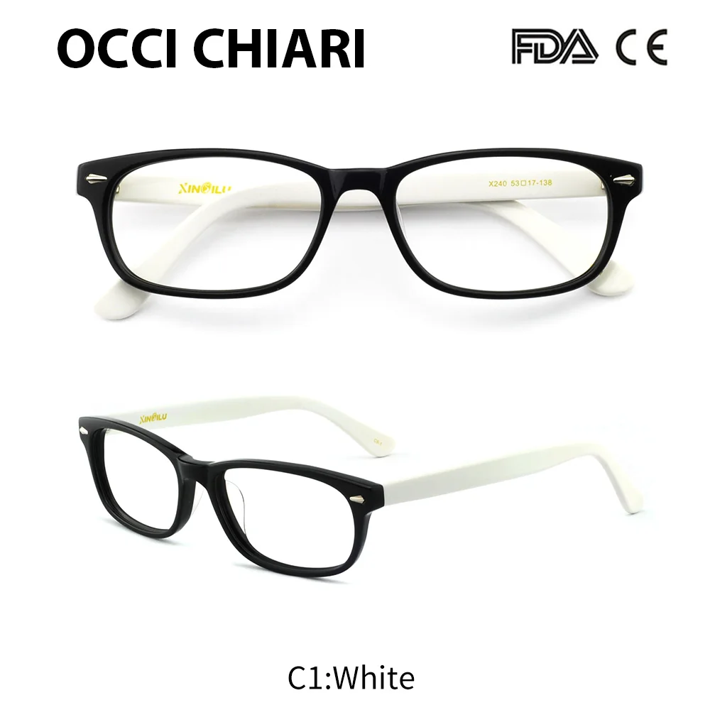 OCCI CHIARI оправа для очков для женщин ацетат близорукость прозрачные линзы оправы оптические Demi розовые очки W-CERIO - Цвет оправы: C1