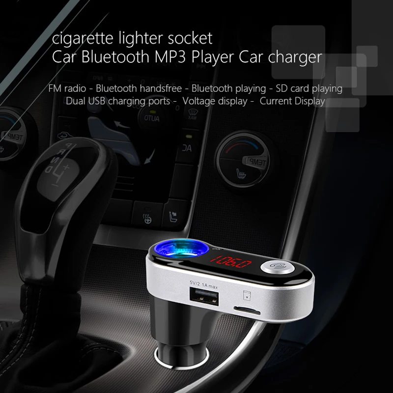 STOD Dual USB Автомобильное зарядное устройство Bluetooth 2.1A прикуриватель Mirco SD/TF карта Mp3 плеер FM для iPhone iPad samsung huawei LG AUX