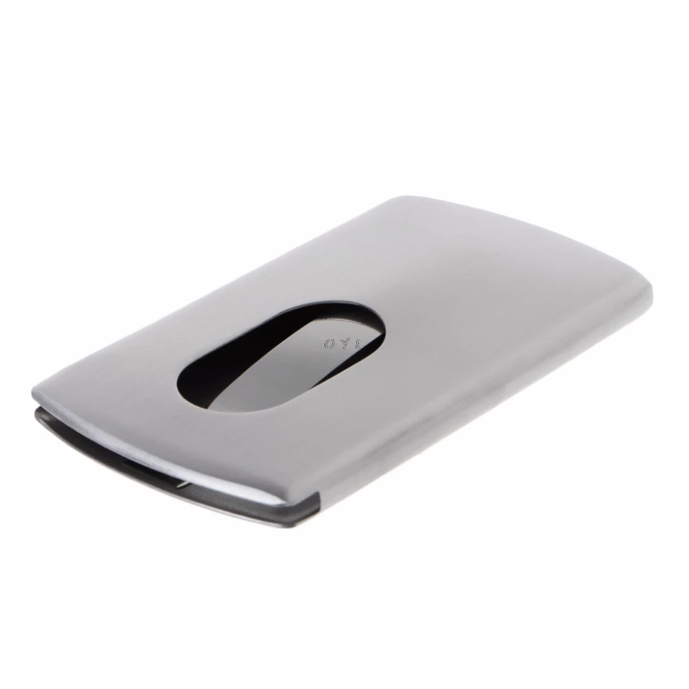 

Stainless Steel High-end Hand Push Thumb Slide-Out Business ID Cards Holder