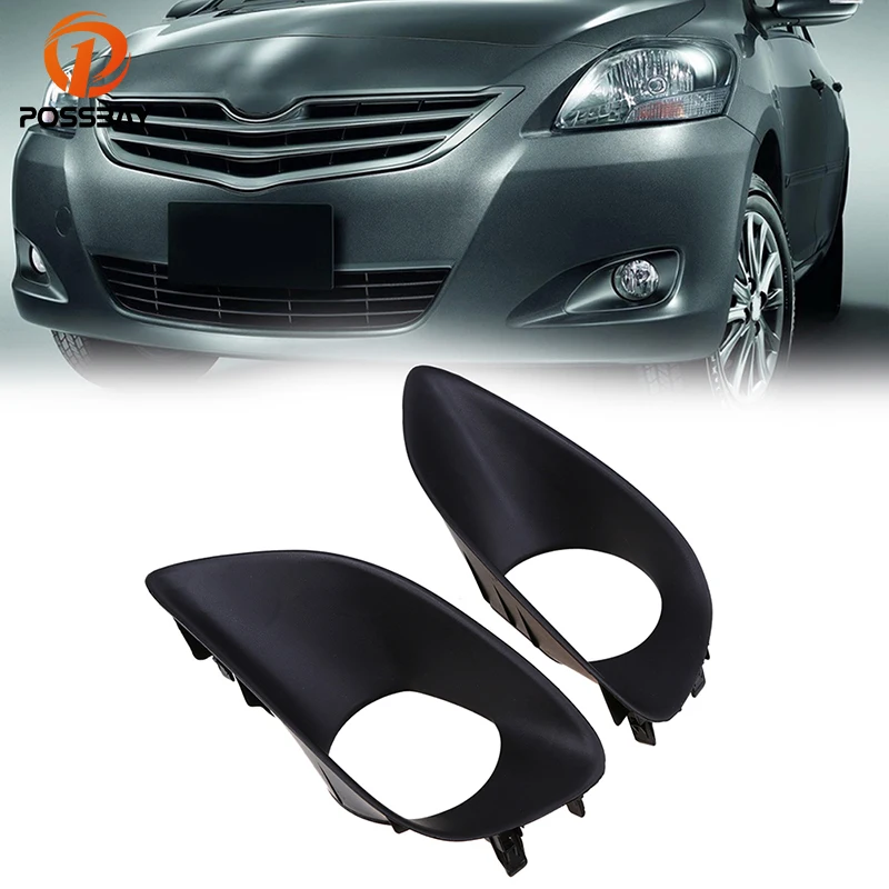 

POSSBAY Front Left Right Bumper Fog Light Lamp Cover Grille Protective Grill for Toyota Yaris Sedan 2007-2013 Auto Side Parts