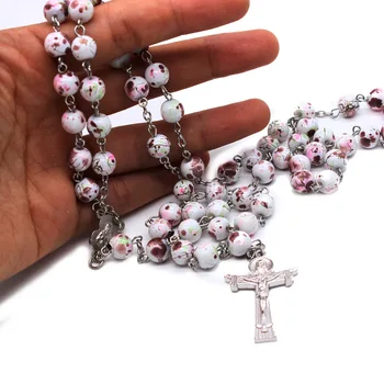 

Beads Rosary Cross Necklace Catholic Christian Wedding Prayer Beads wholesale