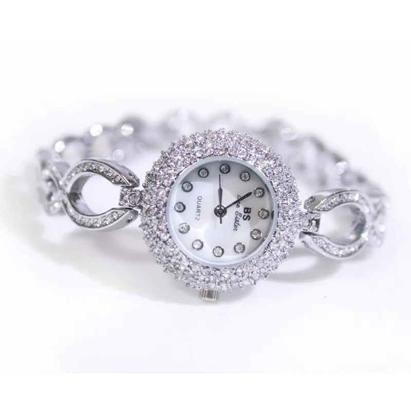 2019 Горячая цепь женские кварцевые часы высокого класса цепочка под заказ часы модные и повседневные серебряные женские часы со стразами