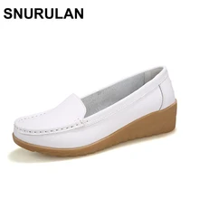 SNURULAN/обувь из натуральной кожи; женская обувь на плоской подошве; модные повседневные Мягкие Лоферы без застежки; сезон весна-осень; женская обувь для вождения;