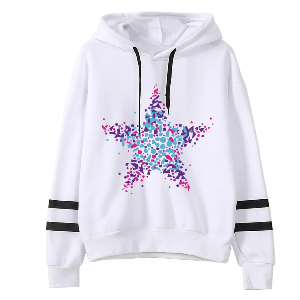 

Harajuku Indie Pop Women Fashion Light Star and Feather Print Hoodies Kawaii Long Sleeve Hooded Alphabet Sweatshirts Korean
