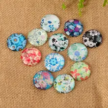 Цветок стеклянная мозаика купол Кабошоны напечатаны Половина Круглая Мозаика драгоценные камни для изготовления ювелирных изделий ручной работы DIY