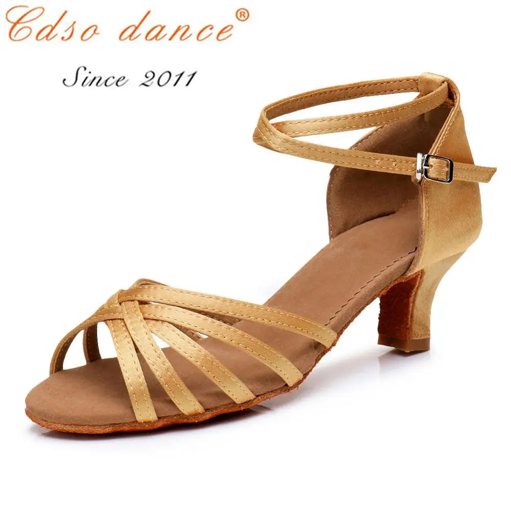 Cdso танцевальная обувь 10306 Сатиновые туфли высокого качества для латинских танцев для женщин/девочек/Танго и сальсы 5,5 см/7 см каблук