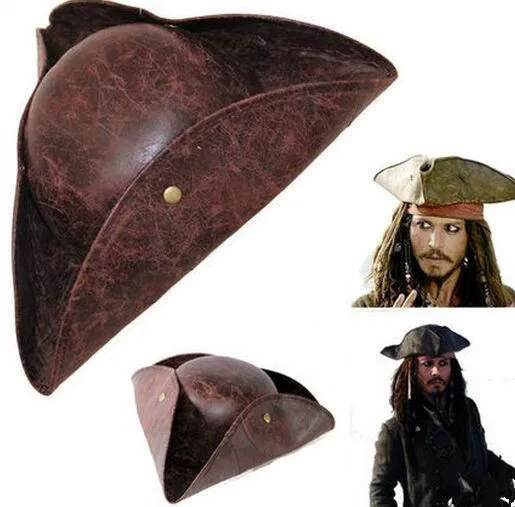 Fuax Leather mens pirate hat caribbean pirate hat halloween pirate hat