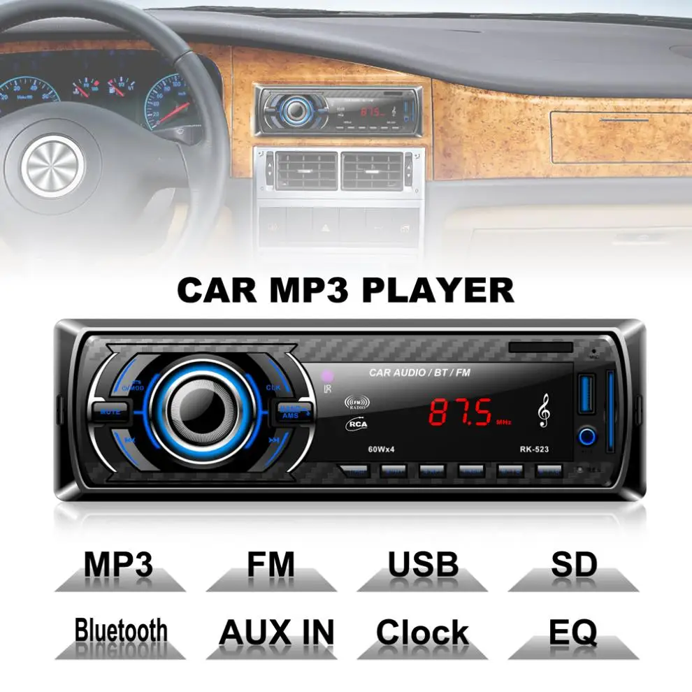 Digital 12V Bluetooth Car Radio MP3 Player Vehicle Stereo Audio Support FM / USB / SD / AUX In with Remote Control bluetooth-digital-audio-player
