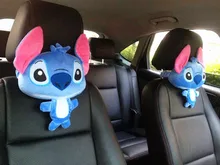 Cute 1pair 33cm funny Stitch lovely plush car soft headrest Vehicle bone rest neck pillow stuffed toy
