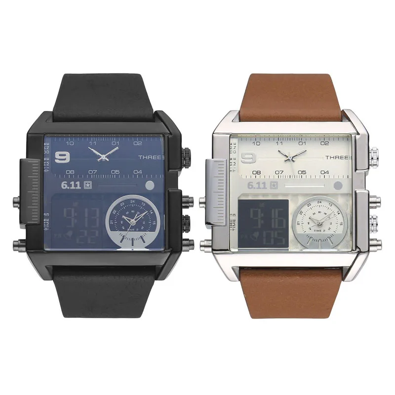 men's square digital watch