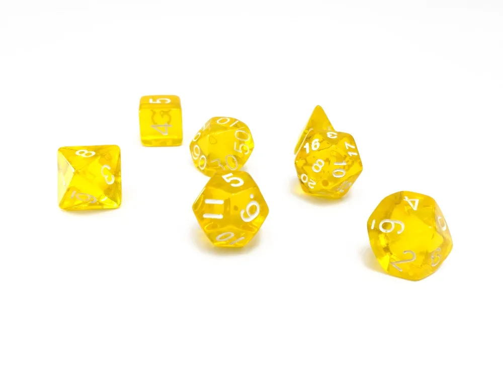 7 шт./компл. игра в кости D4 d6 d8 d10 % d12 d20 желтый цвет многосторонний эффект