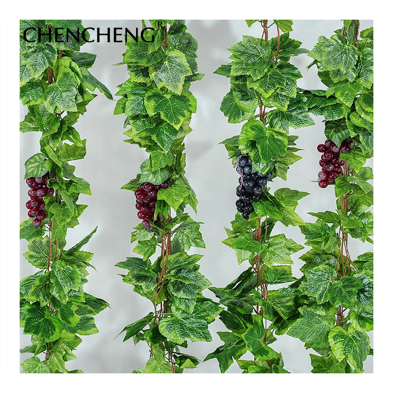 CHENCHENG, 10 шт./лот, искусственные виноградные лозы, шелковые виноградные листья, на стену, имитация искусственного растения, ротанг, для домашнего декора