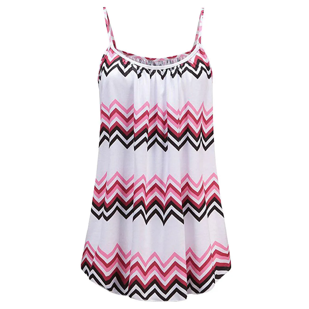 

Women Summer Printed Sleeveless Vest Blouse Tank Tops Camis Clothes