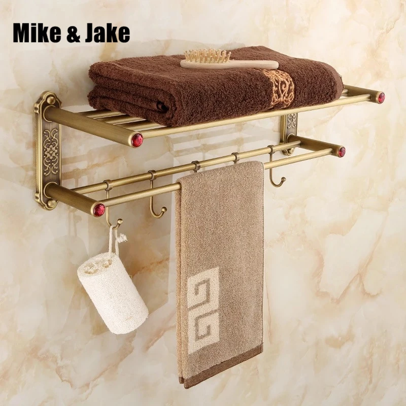 Antike Messing Bad Handtuch Regal Mit 5 Pecs Haken Antike Wand Handtuchhalter Mit Handtuchhalter Bad Regal Retro Bad 40 Cm Bathroom Shelves Aliexpress Handtuch Regal Bad