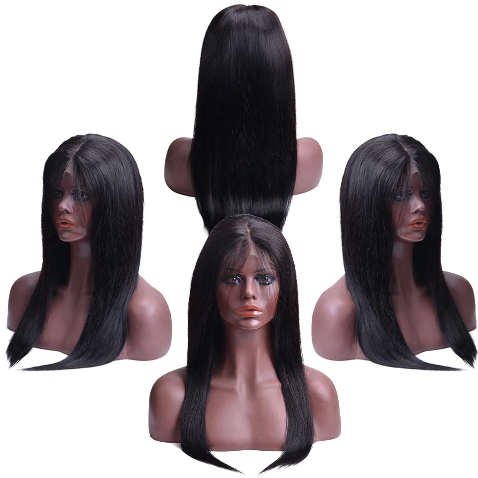 

Lace Front Human Hair Wigs For Black Woman Middle Part 150% Density Lace Frontal Wigs Brazilian Straight Remy Clousre Wig