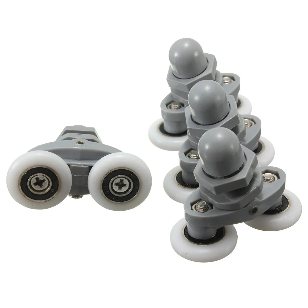 Buy 4pcs/set Zinc Alloy Twin Shower Door Rollers