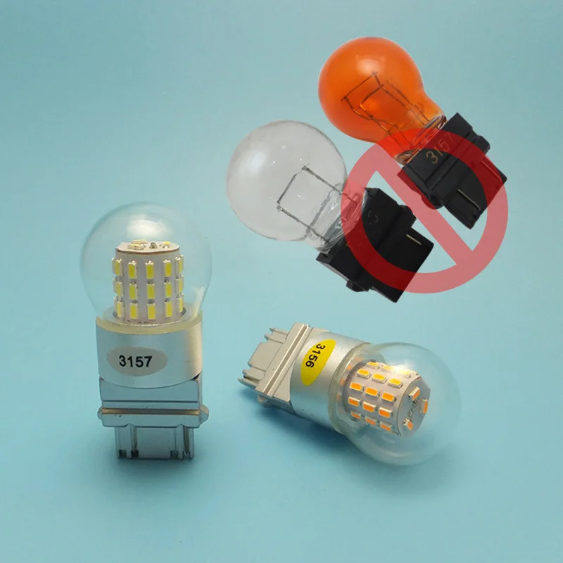 MIDCARS T25 3156 12V led Dual Lights Function 3157 P27/7W LED Light Source Daytime running lights Steering function