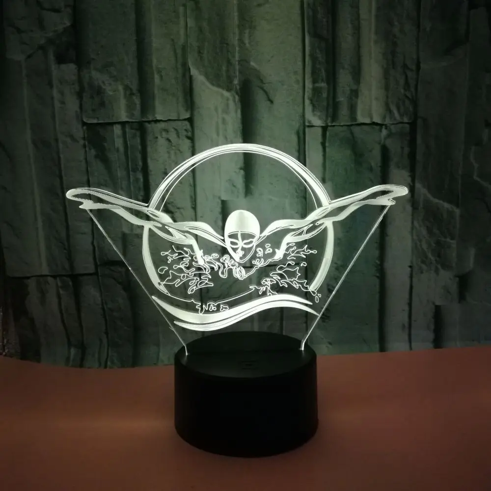 Новый светодиодный ночсветильник 3d для плавания цветной сенсорный визуальный