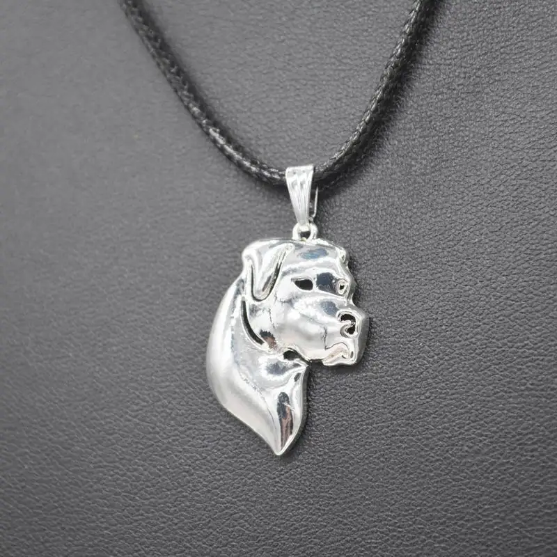 

2019 Fashion Jewelry Rope Chain Silver Alloy Dog Pendant Necklaces Lovers' Metal Dogo Argentino Necklaces Drop Shipping