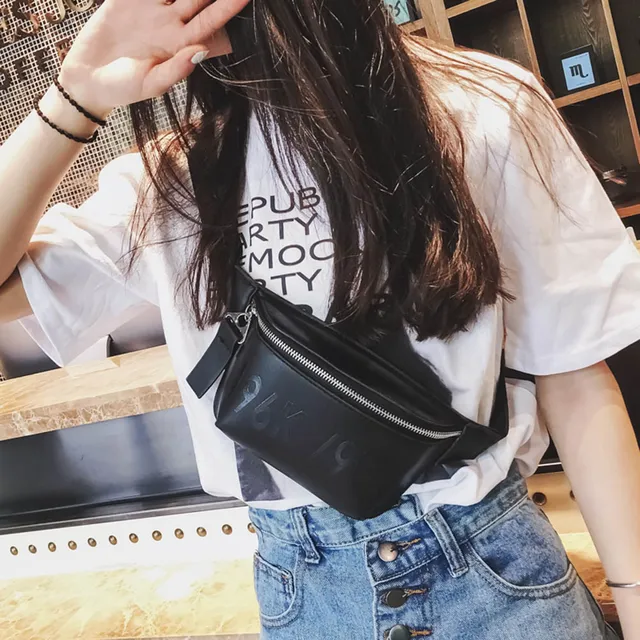 Fashion Women Waist Bag PU Leather Chest Bag Vintage Shoulder Small Belt Money Purse WML99