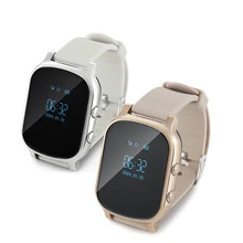 Free shipping Alloy 0.96 inch OLED square bluetooth smart watch T58 gps watch phone with gps positioning voice call message