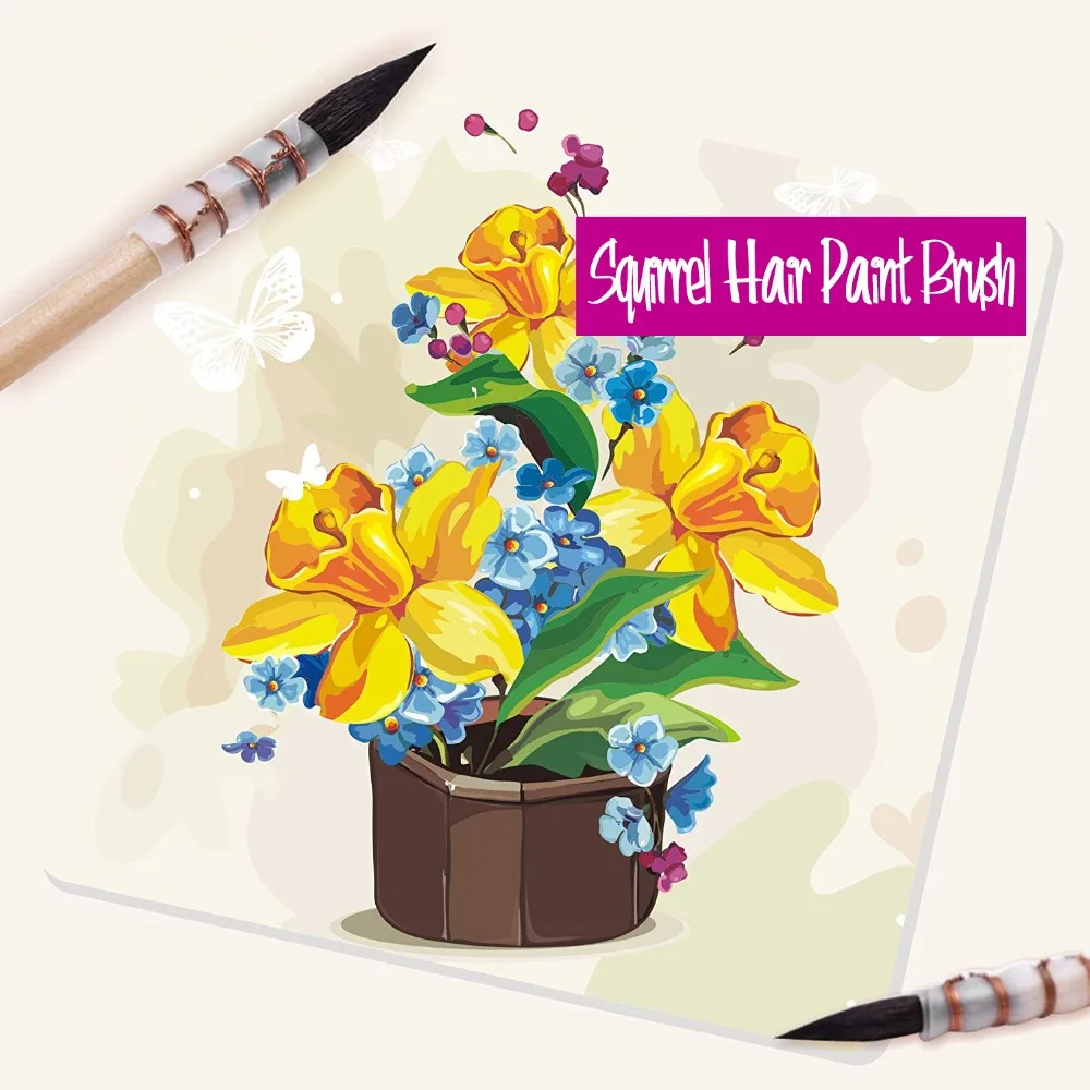 Preise Dainayw 3 Stücke 20RQ Eichhörnchen Haar Pinsel Set Kurzen Holzgriff Aquarell Pinsel für Künstler Zeichnung Kunst Liefert