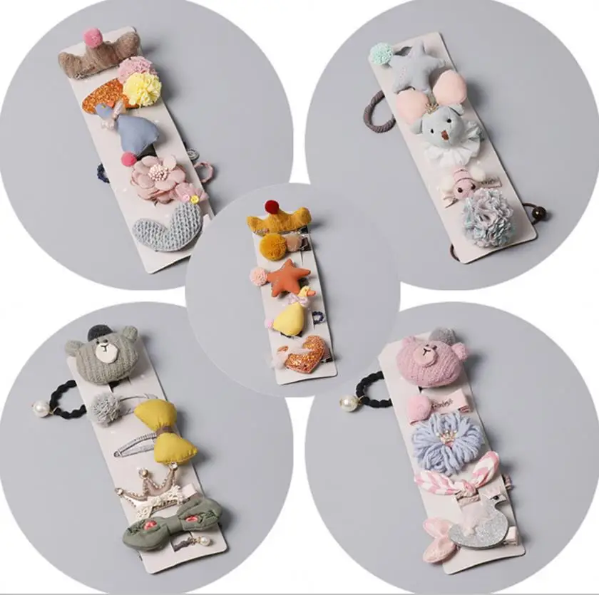 

Fashion girls hair accessories Kids cartoon hair clip barrette elastic hair ties rubber band head bands toddlers headwear TZ32