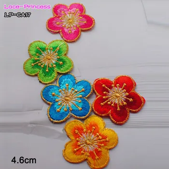 

20 PCS 4.6X4.6CM lace fabric plum blossom applique patch embroidered flowers stage cheongsam clothes diy accessories LP-CA17