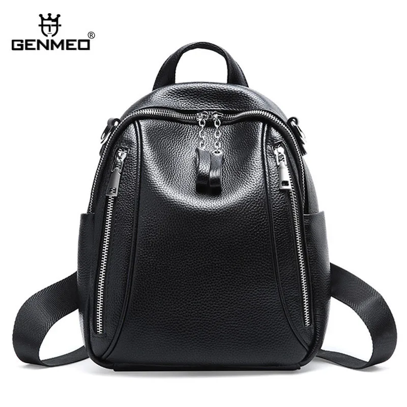 

GENMEO New Arrival Luxury Genuine Leather Backpacks Ladies Shoulder Bags Feminina Anti-stealing Leisure Backpack Bolsa