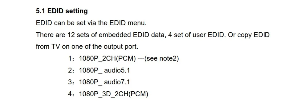 EDID setting -1