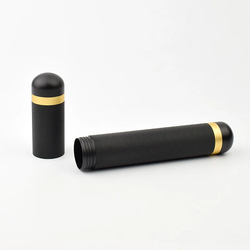 Yellow/Black Carbon MINI humidors tube Case Travel cigar humidor