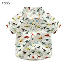 Новые детские рубашки Новинка, Европейский и американский стиль, образец мультяшного принта, рубашка для мальчиков от 3 до 8 лет, одежда для детей