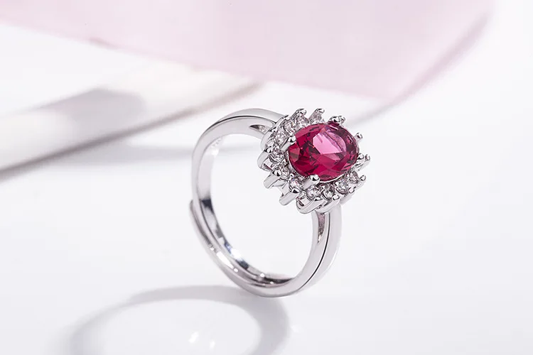 Bague Ringen, модные кольца с рубином, Настоящее 925 пробы, серебряные ювелирные изделия для женщин, амулеты, вечерние аксессуары