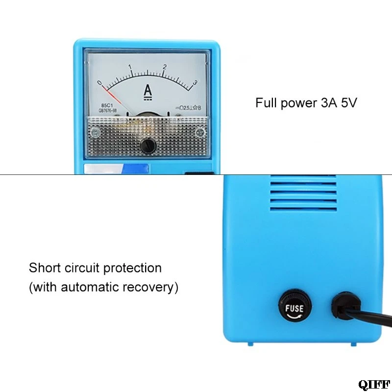 110 V-240 V DC Питание Амперметр для инструментов для ремонта мобильных телефонов 5 V 3A Ampermetre заряда Батарея защита от короткого замыкания Защита
