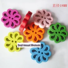 200 шт! милые деревянные пуговицы 18 мм, цветочные формы пуговицы для шитья детей, пуговицы конфетных цветов