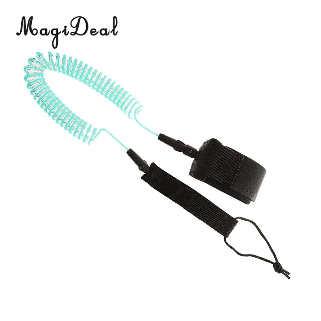 Light Blue MagiDeal поводок для серфинга из ТПУ 10 футов Спиральный Весло для серфинга с двойным поворотом из нержавеющей стали, аксессуары для водных видов спорта - Цвет: Light Blue