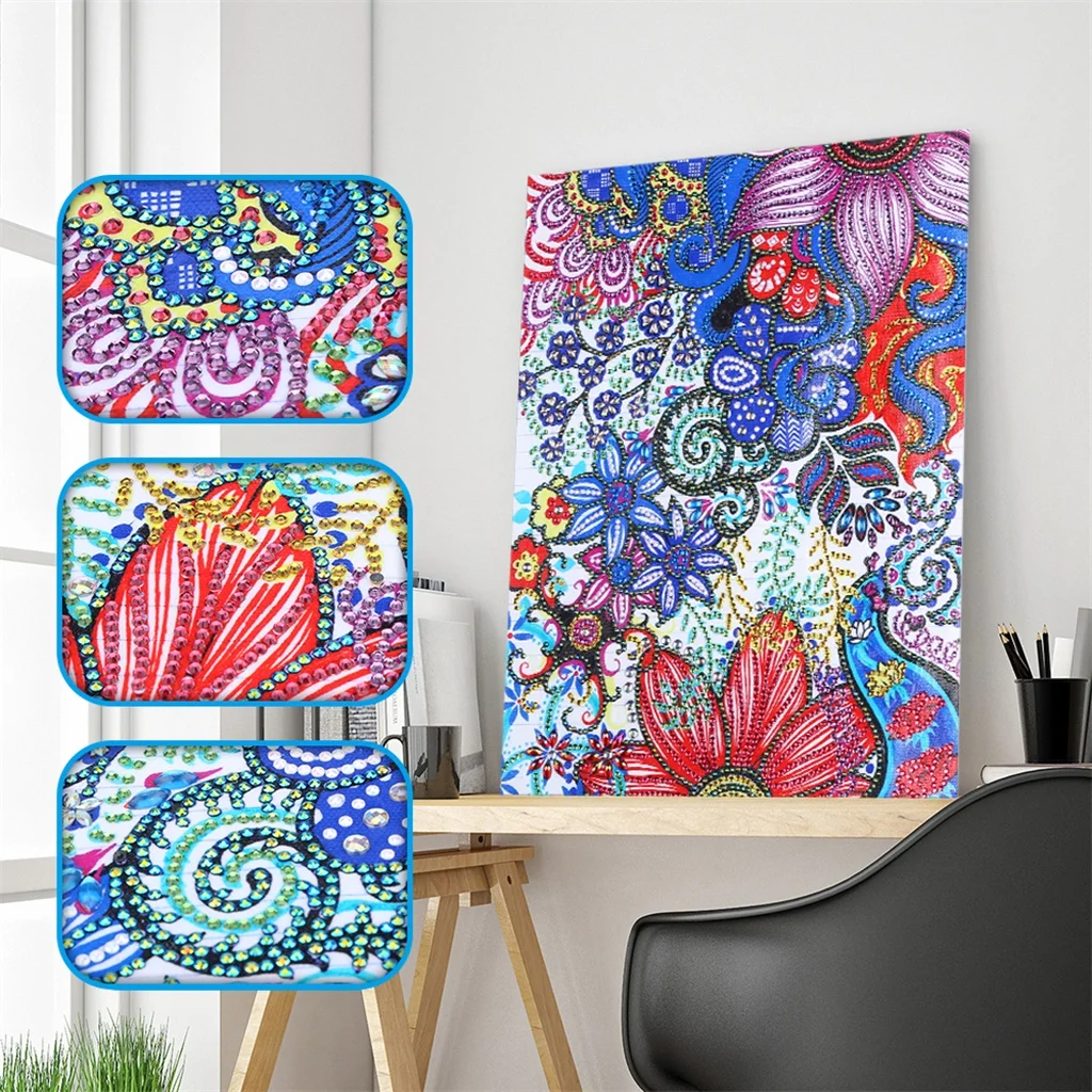 

New 5D DIY Diamond Painting Bright Flower Special Shape Diamond Cross Embroidery Diamond Embroidery Crystal Home Decor
