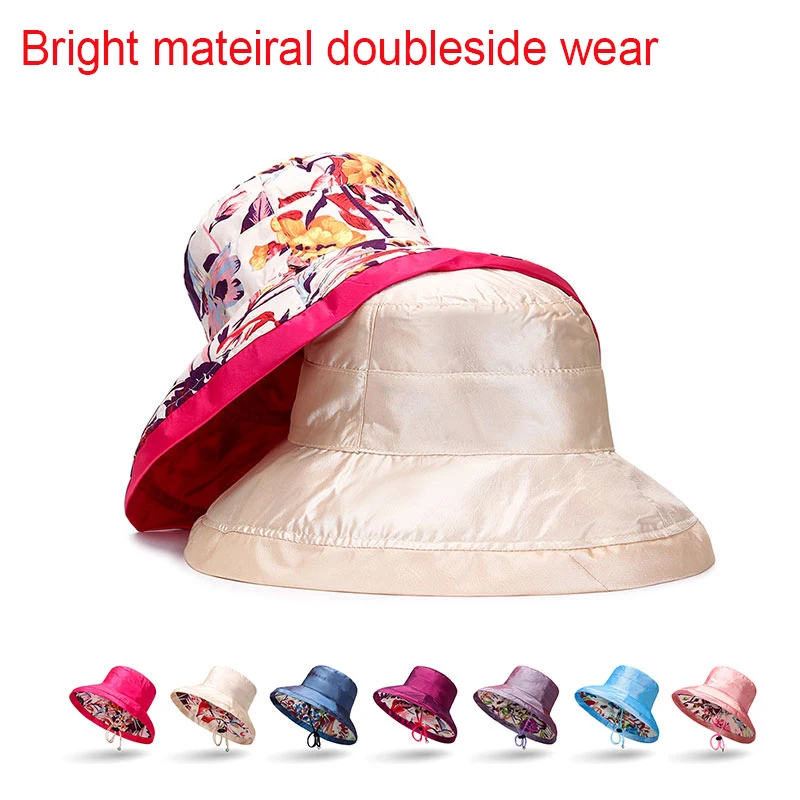 

Women bucket hat Panama is female panama women gorra panama girls flower double wear hat hat for girls